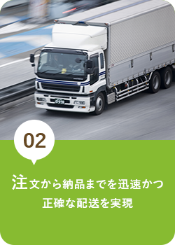 注文から納品までを迅速かつ正確な配送を実現